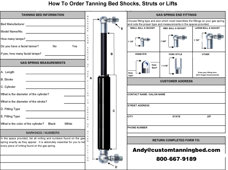 how to order tanning bed shocks